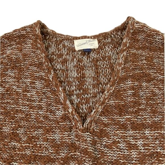Universal Thread Sweater Womens XS Pullover V Neck Oversized Nubby Knit Brown - Picture 3 of 8